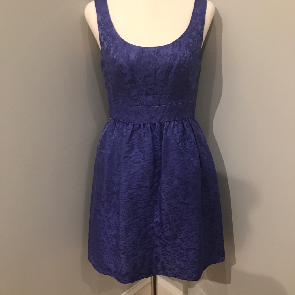 Shoshanna Purple Scoop Neck Dress, 4